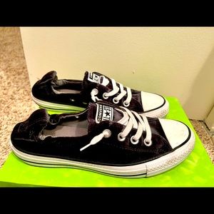 Converse black velvet sneakers